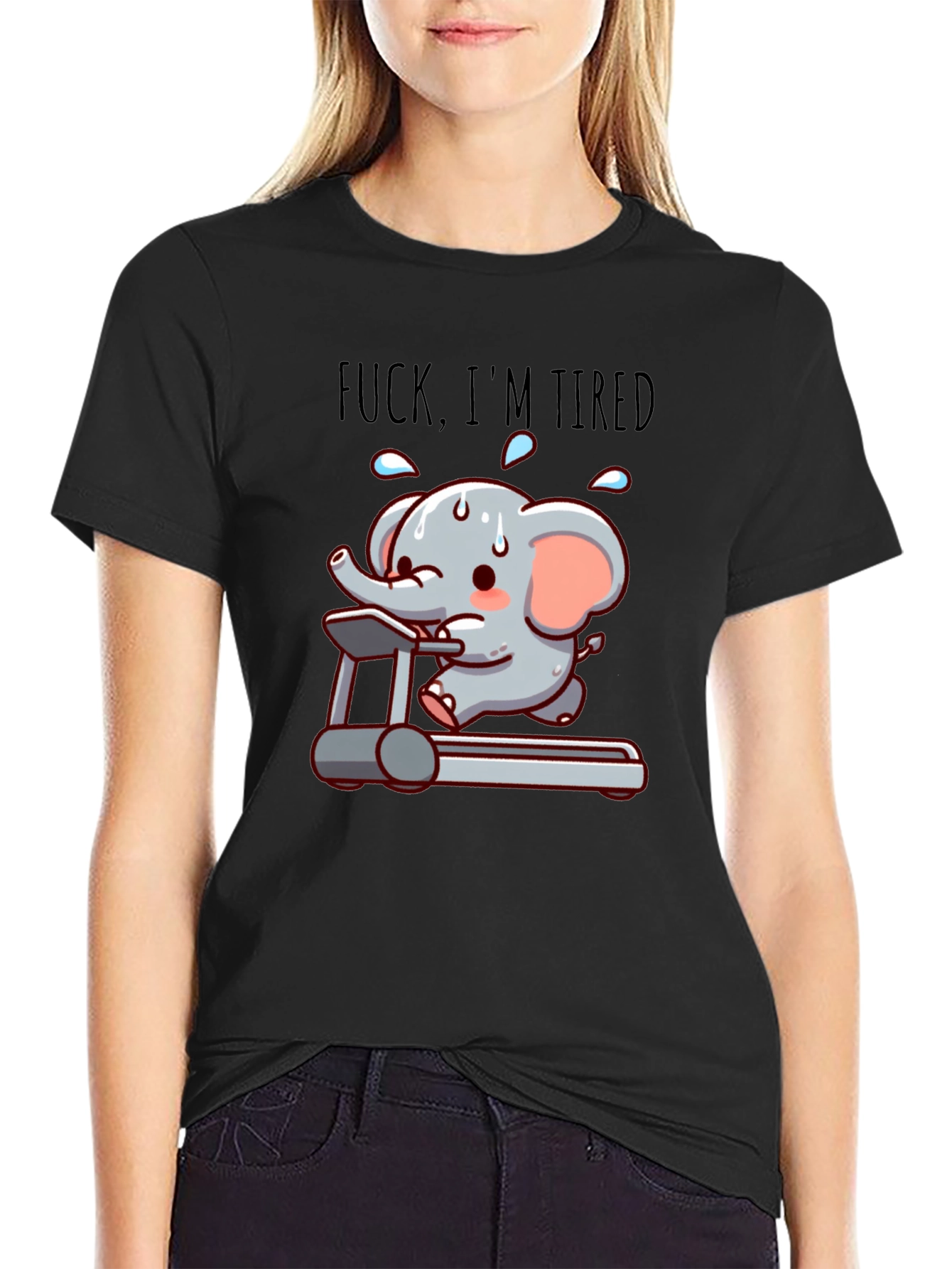 Funny Tired Elephant Gym T-Shirt