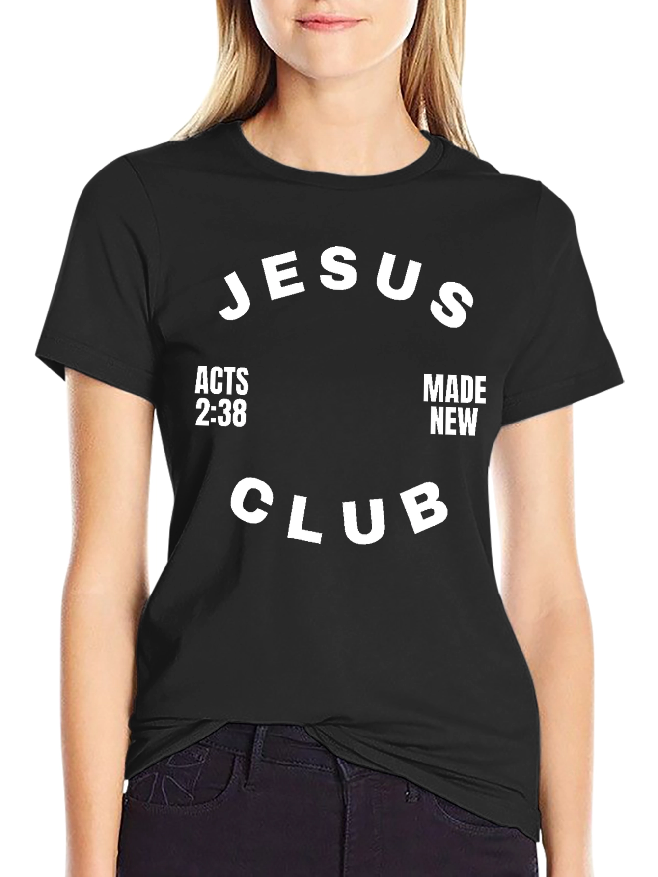 Jesus Club Black T-Shirt - Acts 2:38 Made New