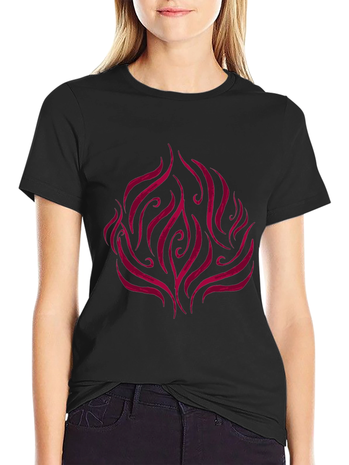 Flame Design Black T-Shirt