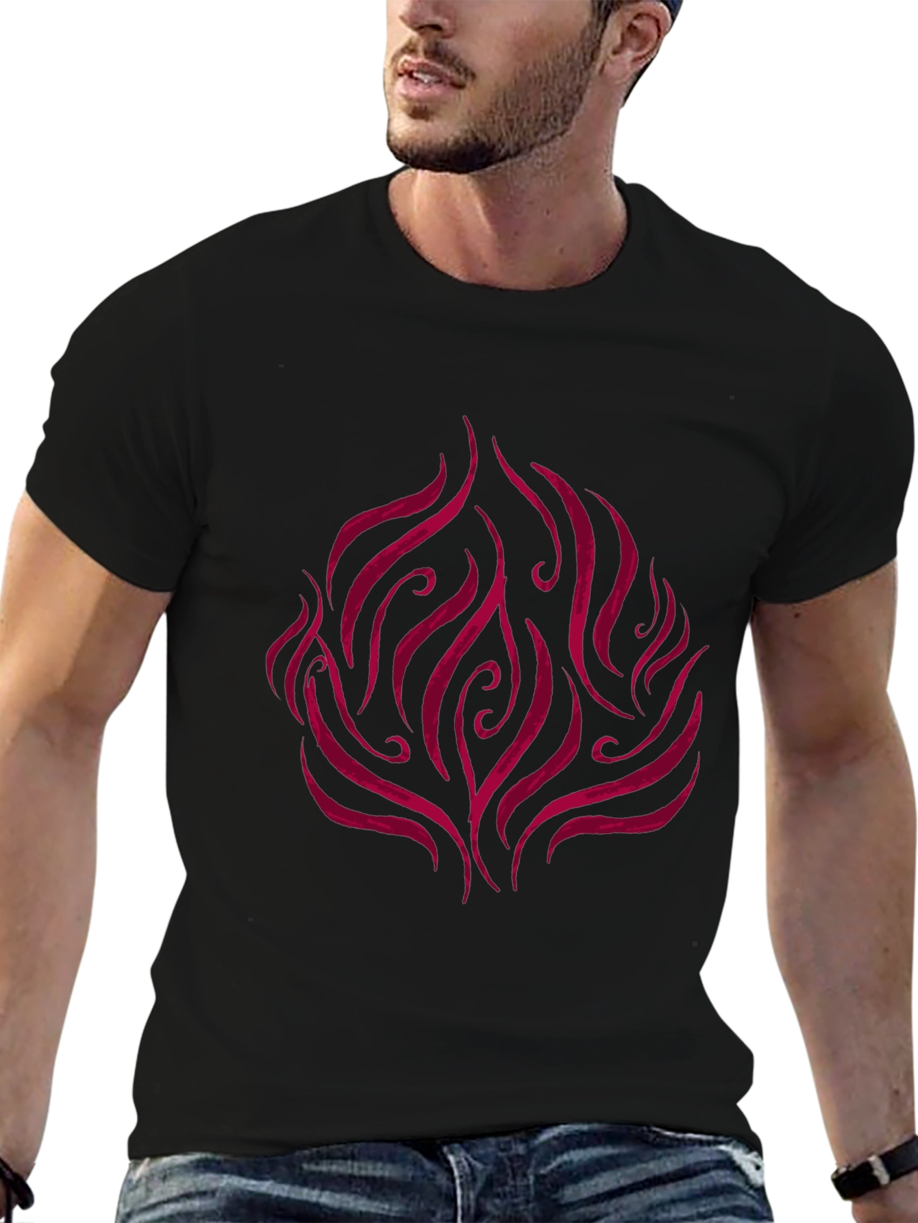 Flame Design Black T-Shirt