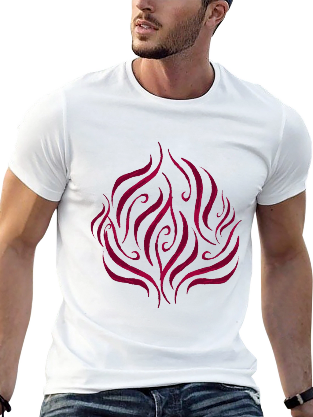 Flame Design Black T-Shirt