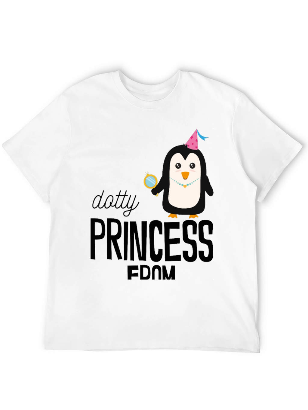 Dotty Princess Penguin Black T-Shirt
