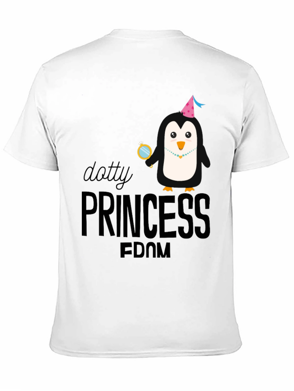 Dotty Princess Penguin Black T-Shirt