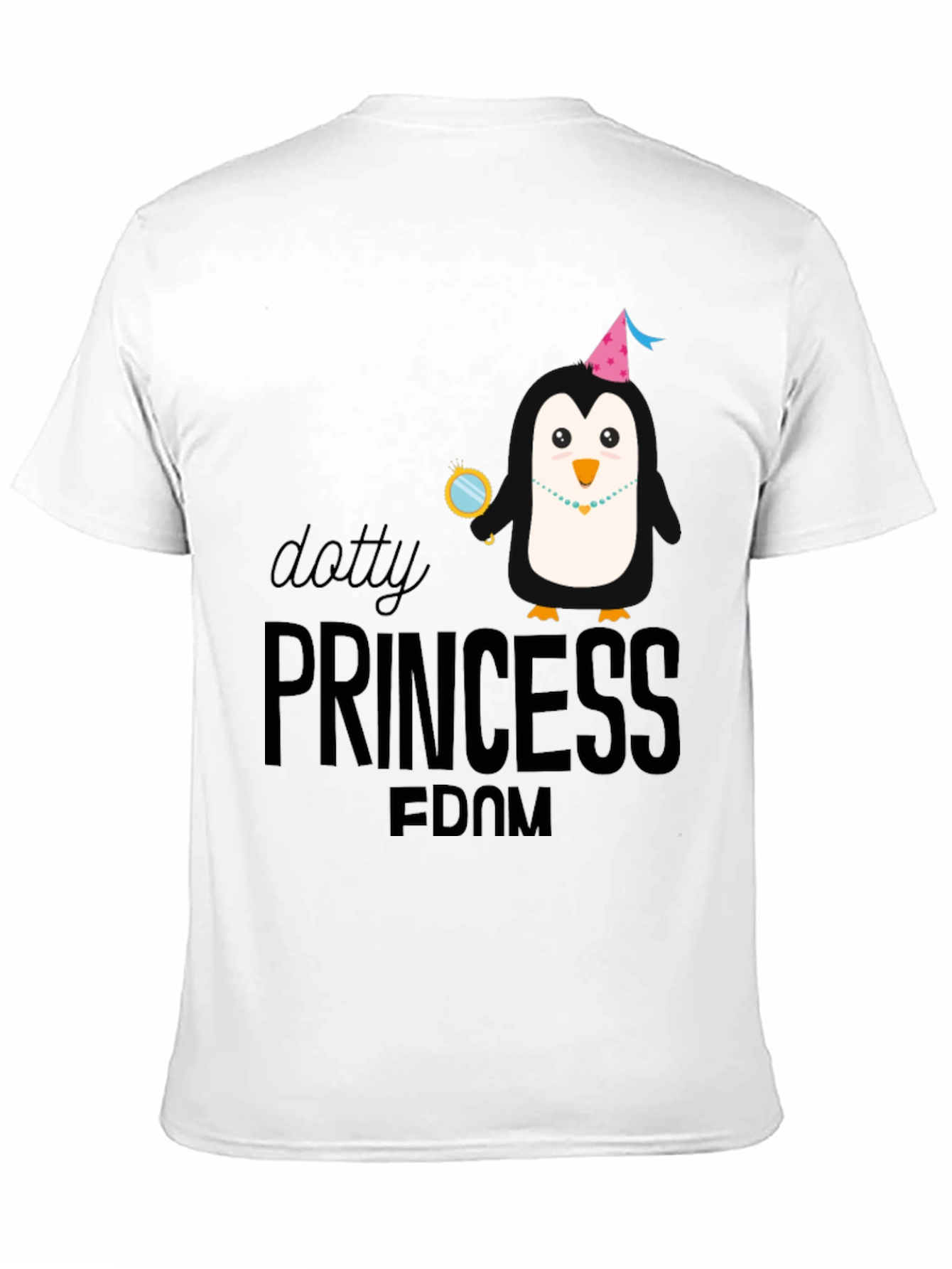 Dotty Princess Penguin Black T-Shirt