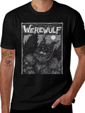 Werewolf Graphic Print Black T-Shirt