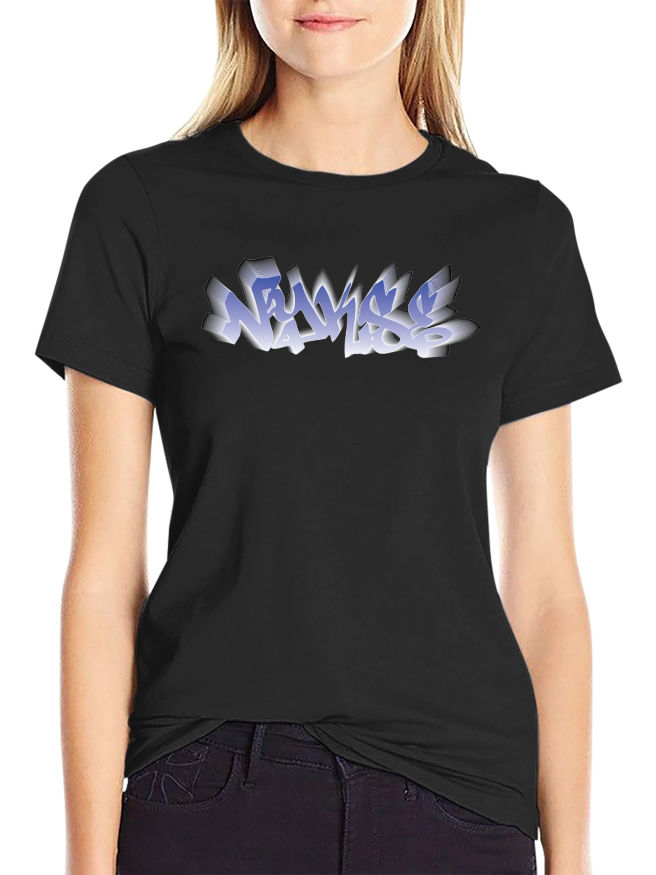 Graffiti Style Graphic T-Shirt - Black