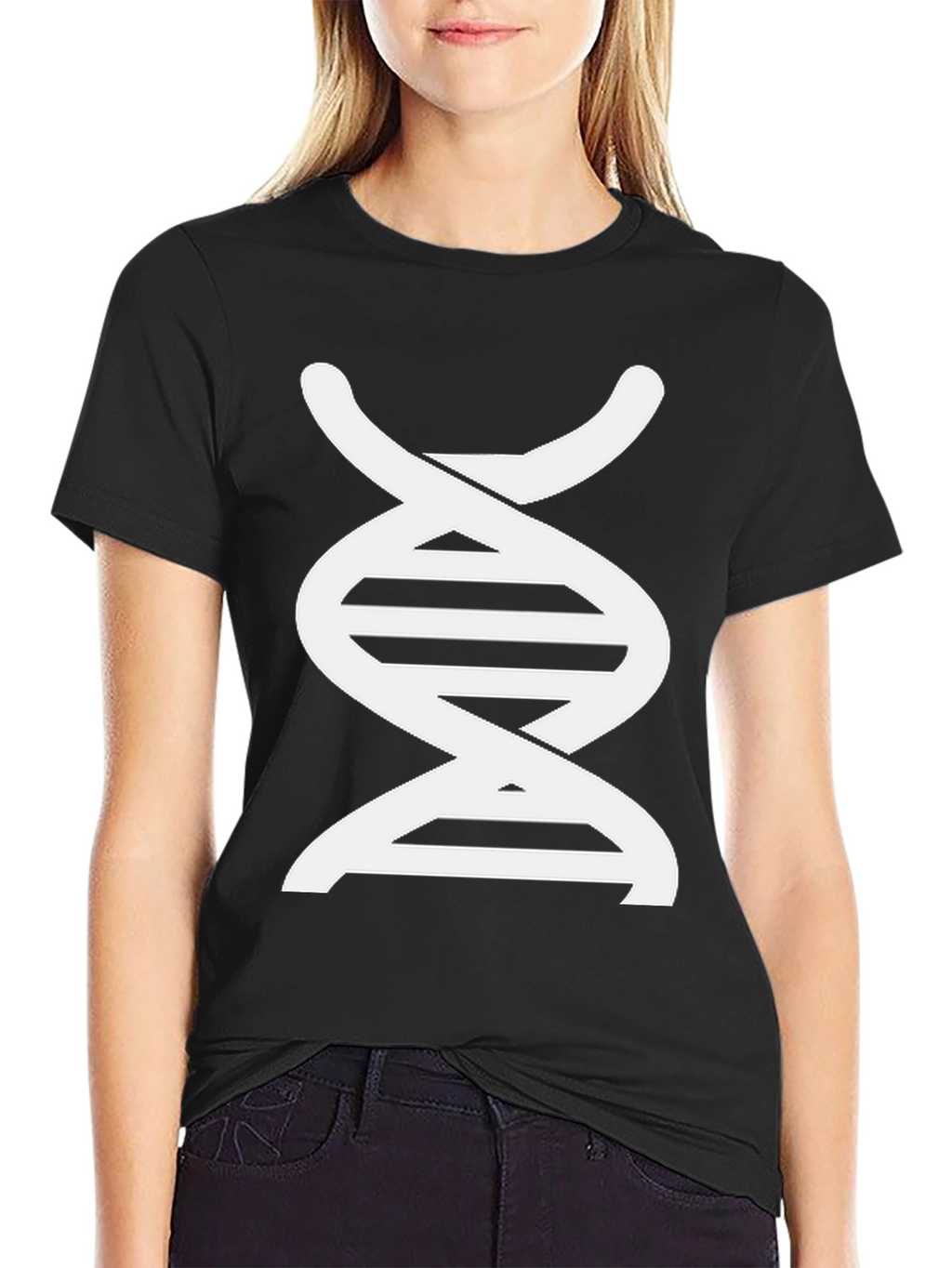 DNA Graphic Print Black T-Shirt