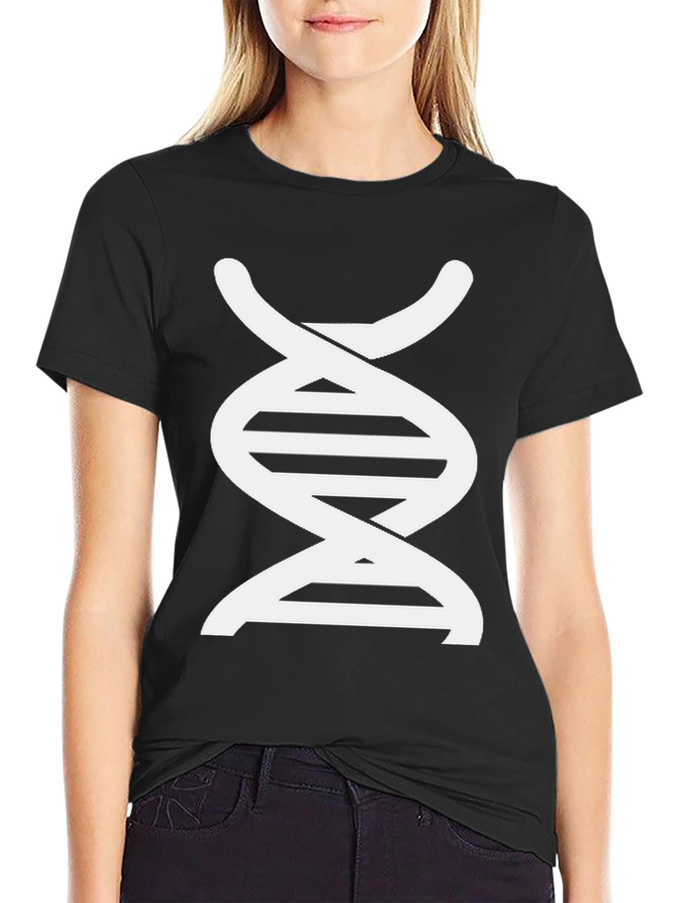 DNA Graphic Print Black T-Shirt