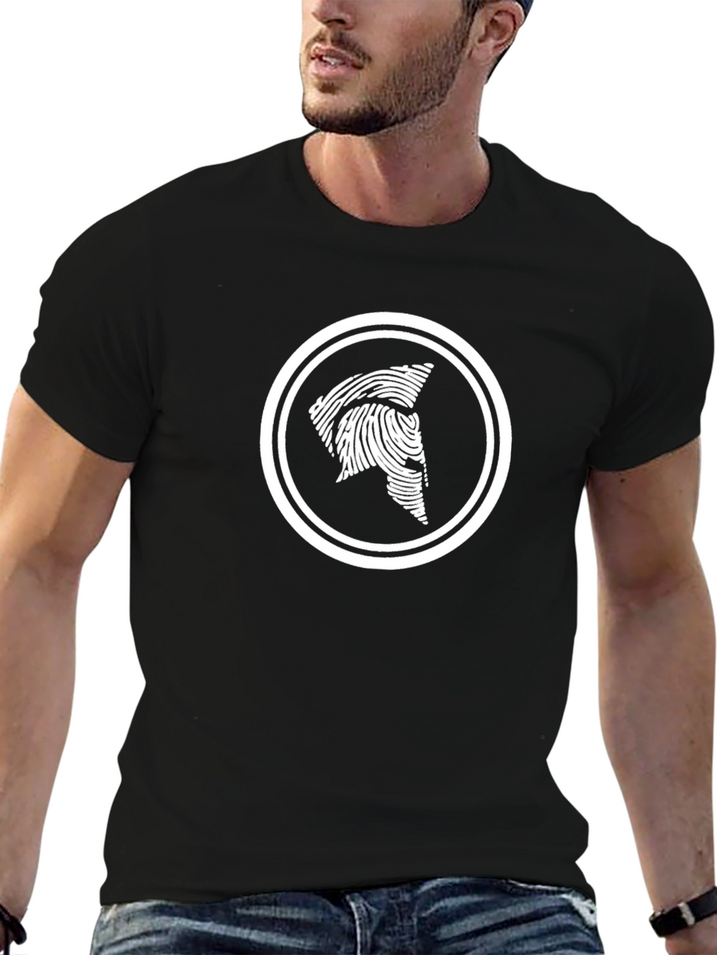 Spartan Fingerprint Graphic Tee - Black