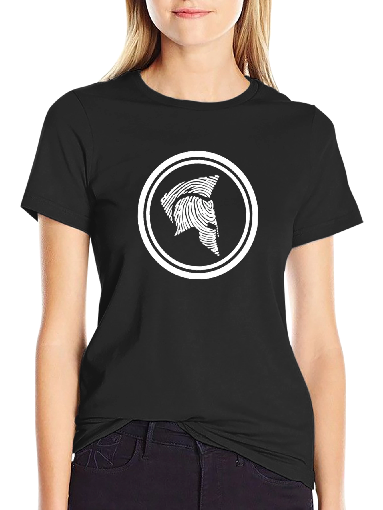 Spartan Fingerprint Graphic Tee - Black