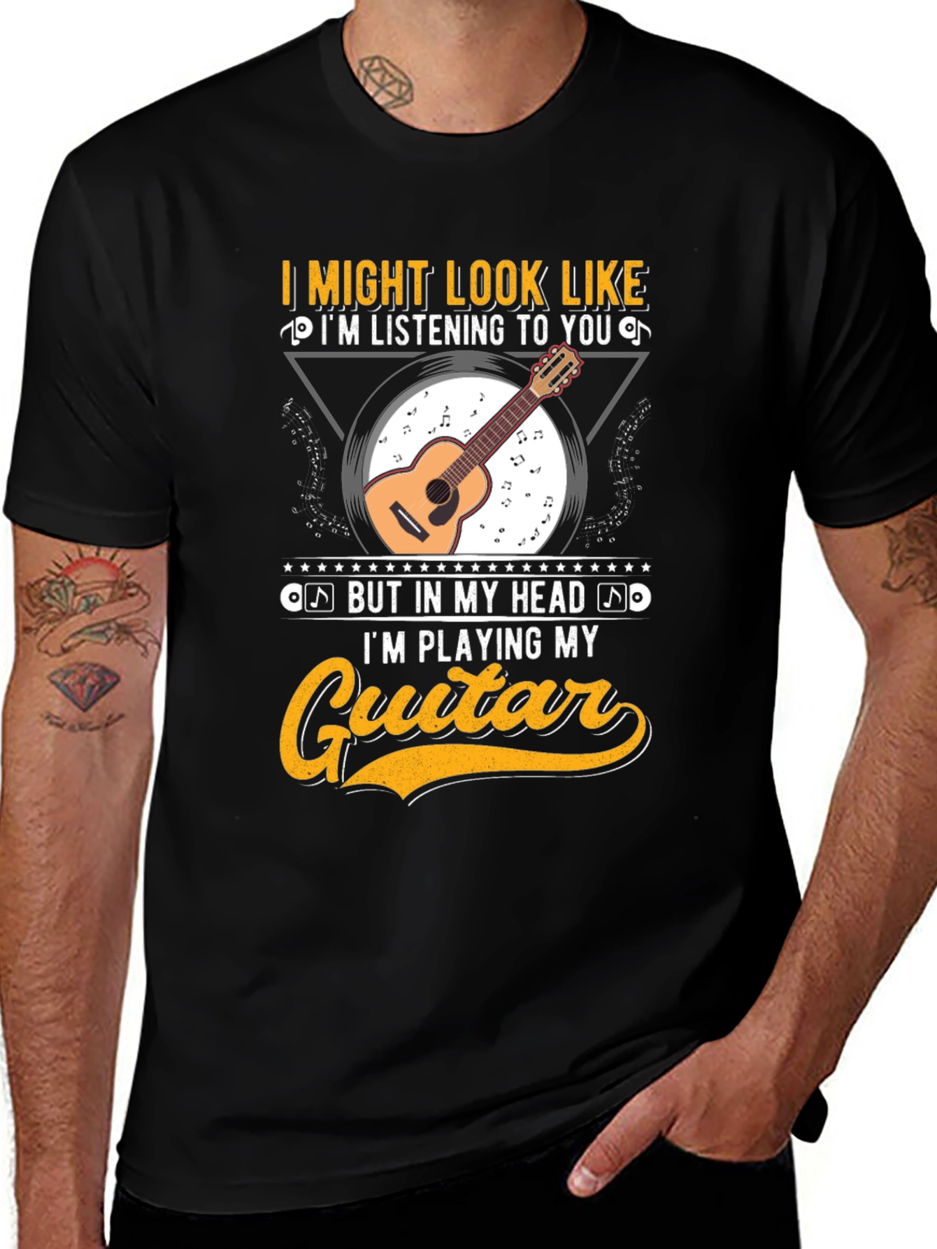 Guitar Player T-Shirt - I Might Look Like Im Listening