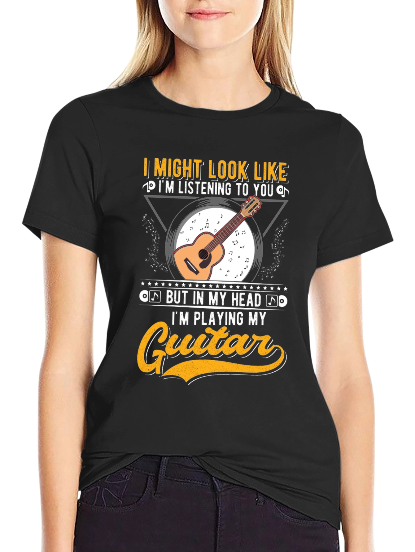 Guitar Player T-Shirt - I Might Look Like Im Listening