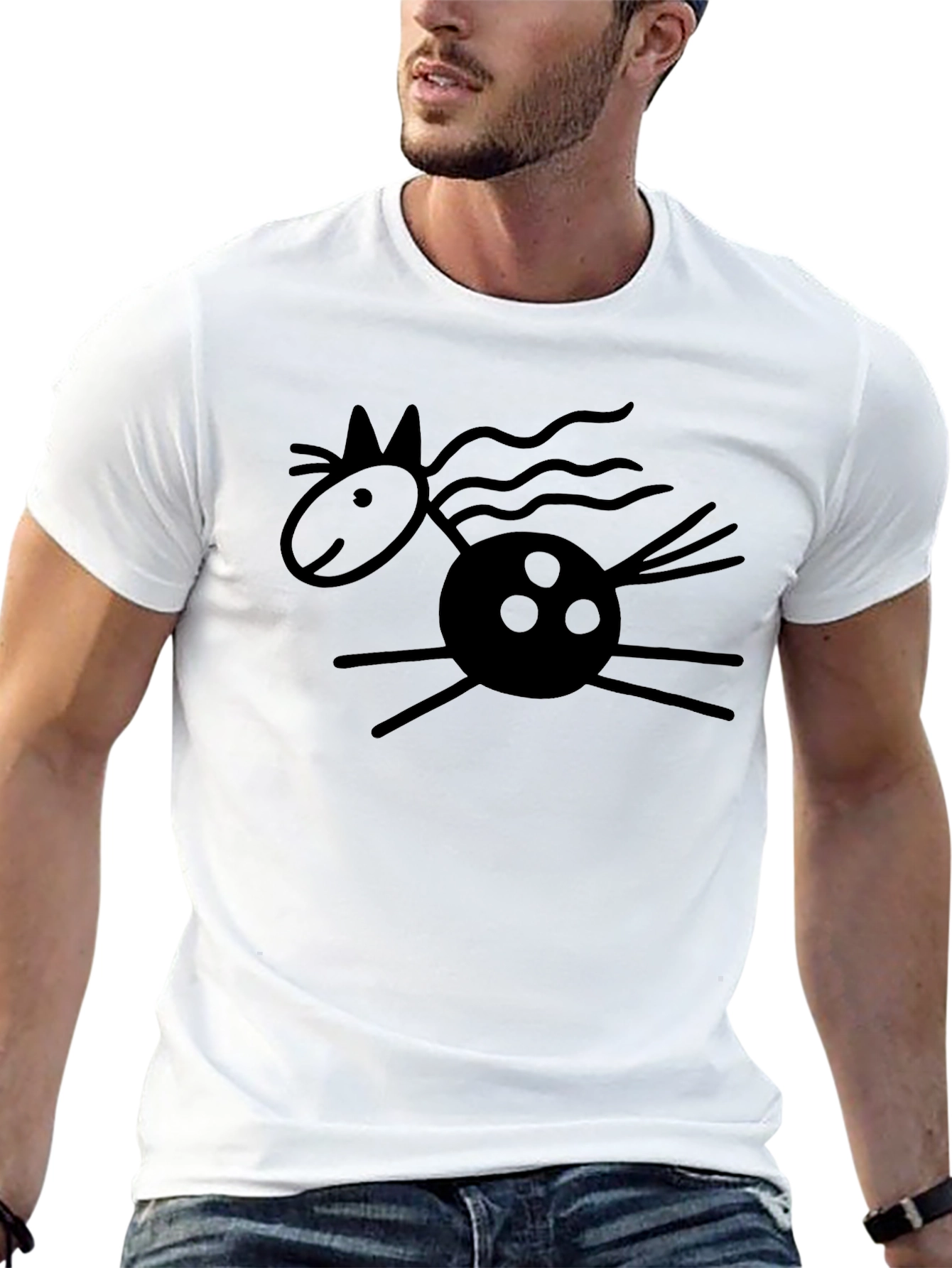 Whimsical Horse Graphic Tee - Black Unisex T-Shirt