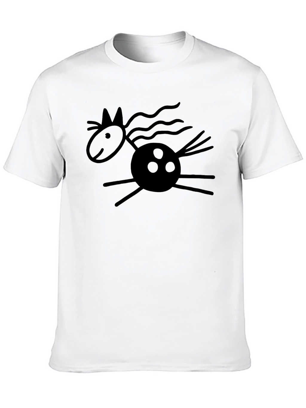 Whimsical Horse Graphic Tee - Black Unisex T-Shirt
