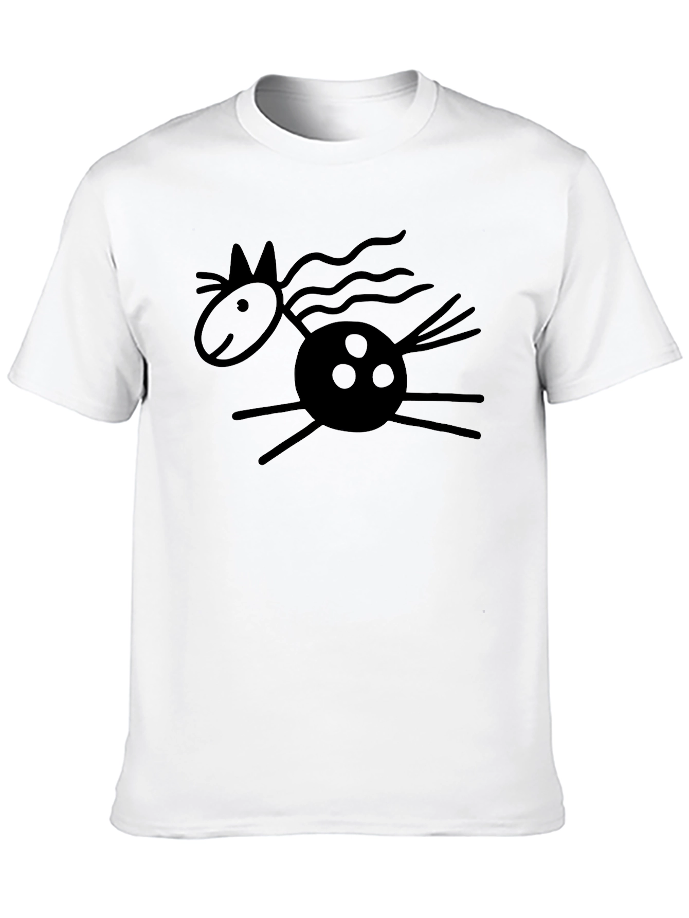 Whimsical Horse Graphic Tee - Black Unisex T-Shirt
