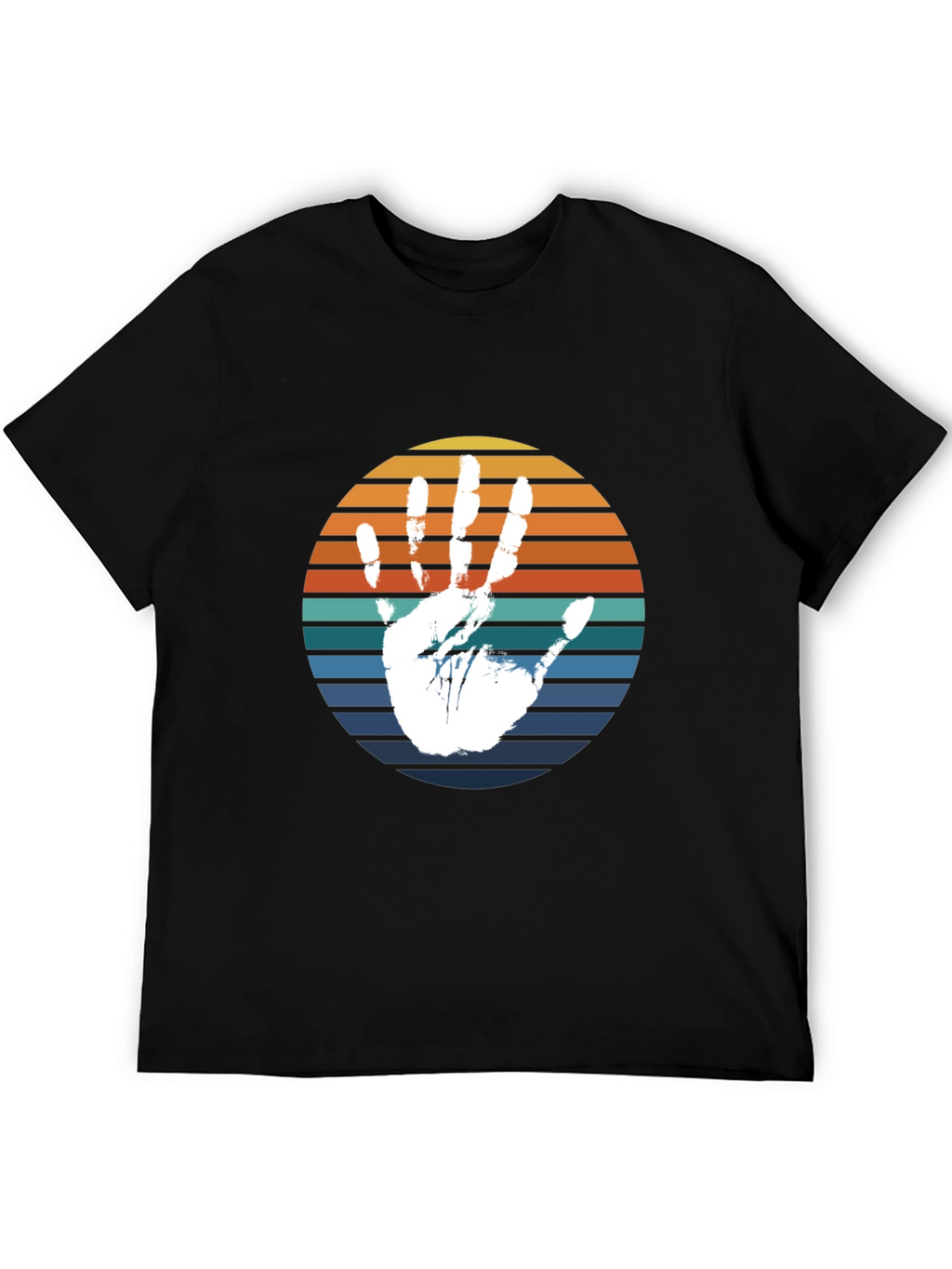 Retro Handprint T-Shirt - Black