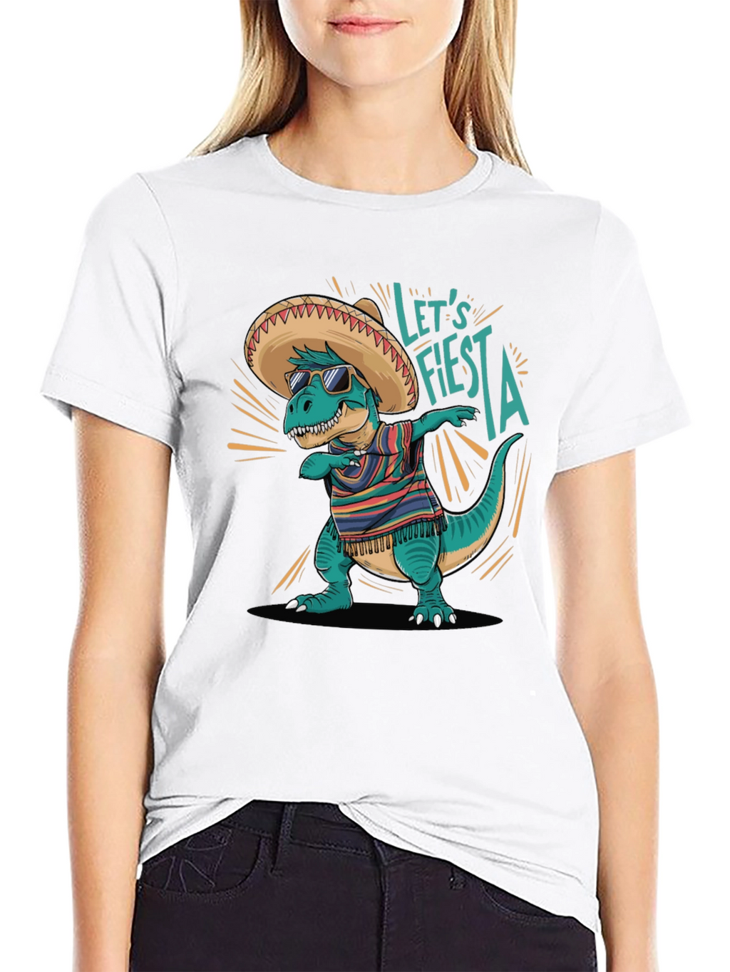 Lets Fiesta T-Rex T-Shirt - Cinco de Mayo