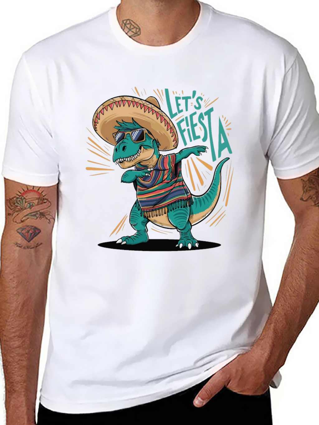 Lets Fiesta T-Rex T-Shirt - Cinco de Mayo