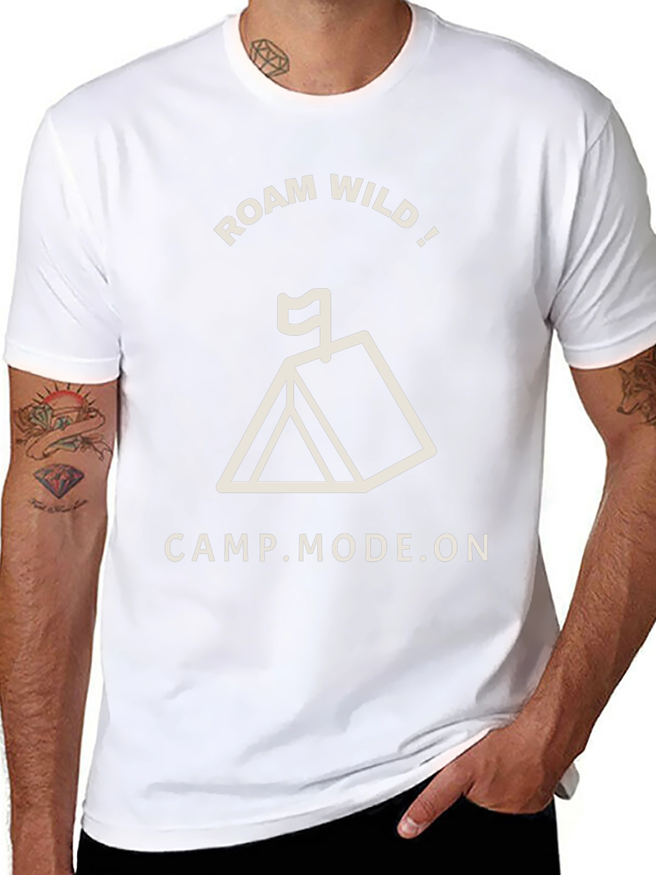 Roam Wild Camp Mode On Black T-Shirt