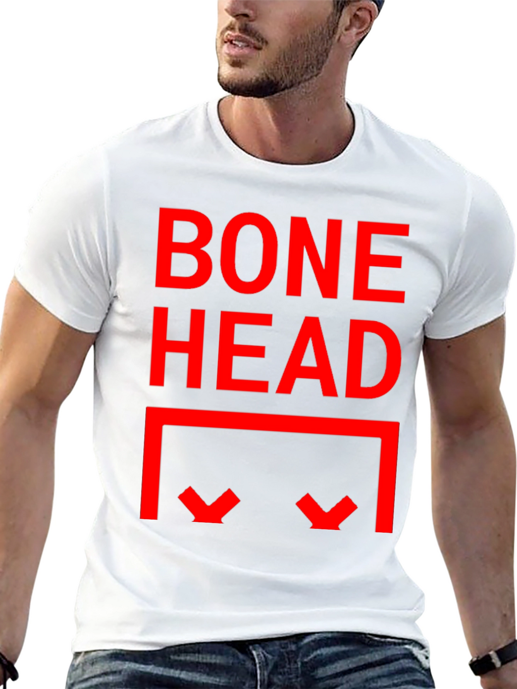 Bone Head Graphic Print Tee - Black
