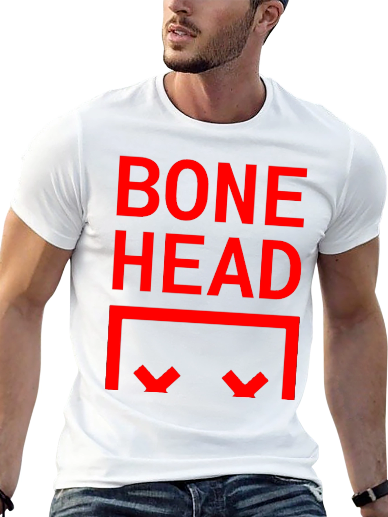 Bone Head Graphic Print Tee - Black