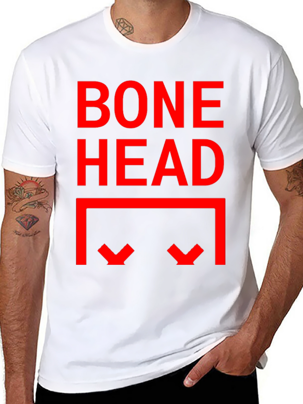 Bone Head Graphic Print Tee - Black