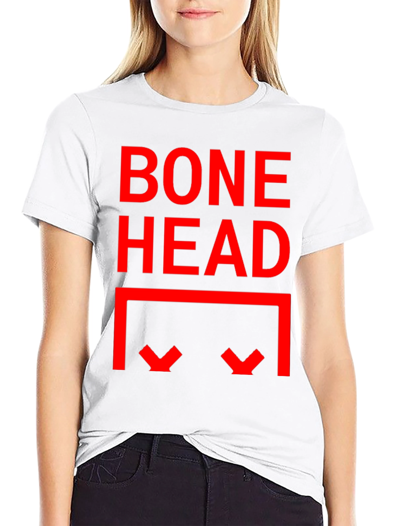 Bone Head Graphic Print Tee - Black