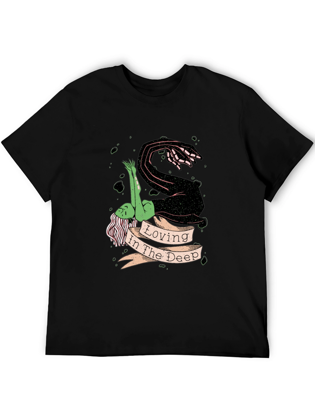 Loving in the Deep Black Graphic T-Shirt