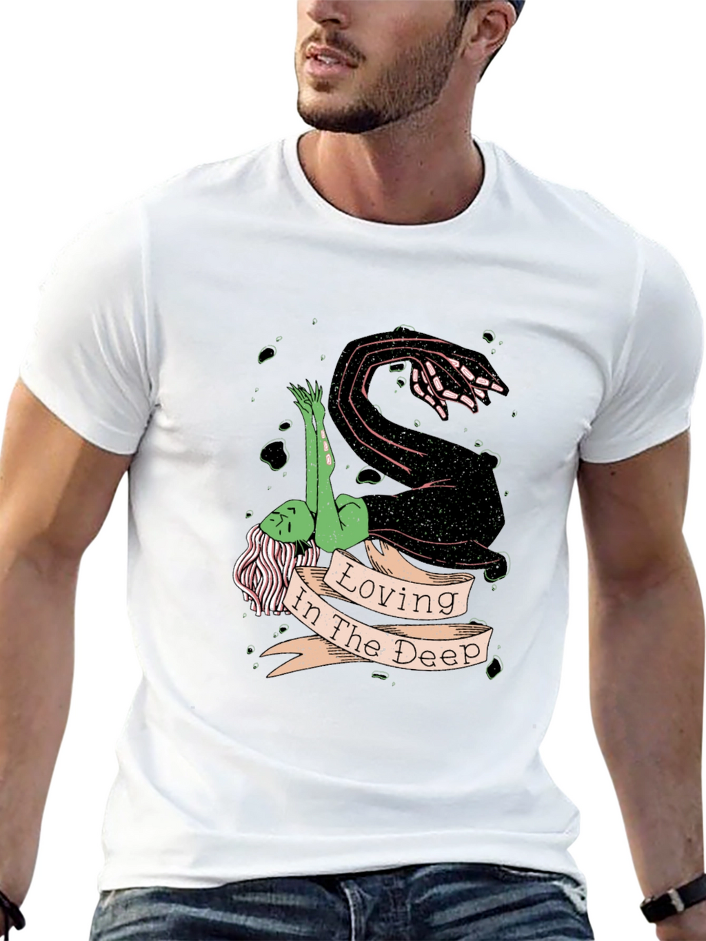 Loving in the Deep Black Graphic T-Shirt