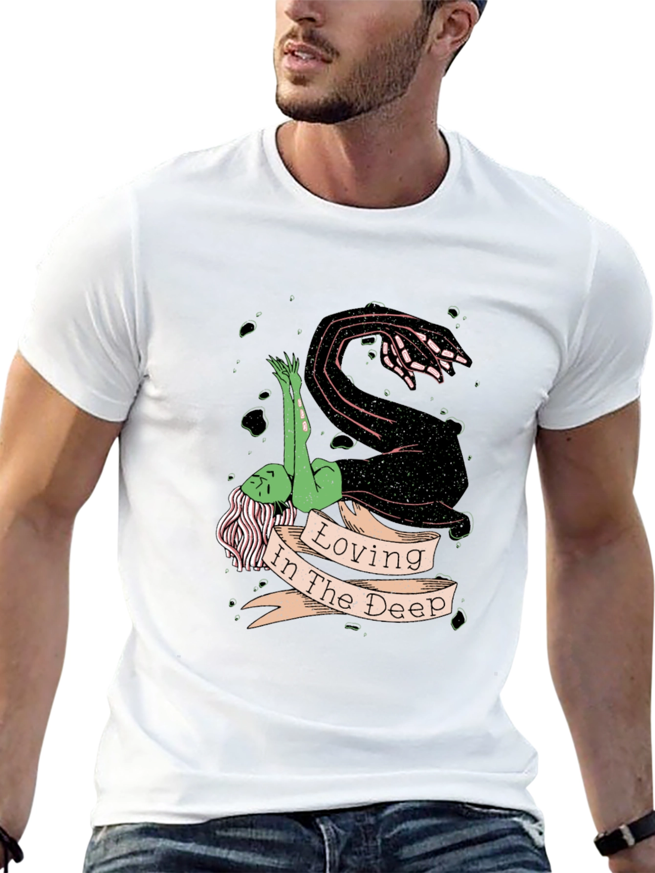 Loving in the Deep Black Graphic T-Shirt