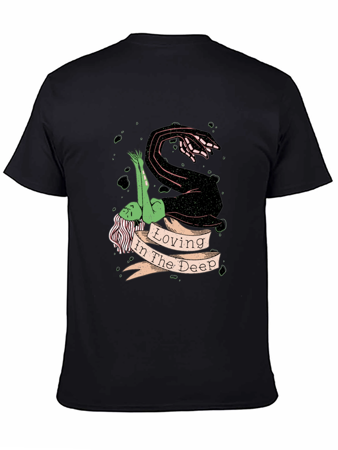 Loving in the Deep Black Graphic T-Shirt