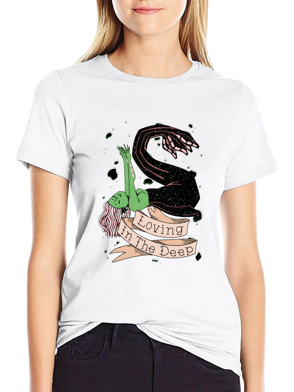 Loving in the Deep Black Graphic T-Shirt