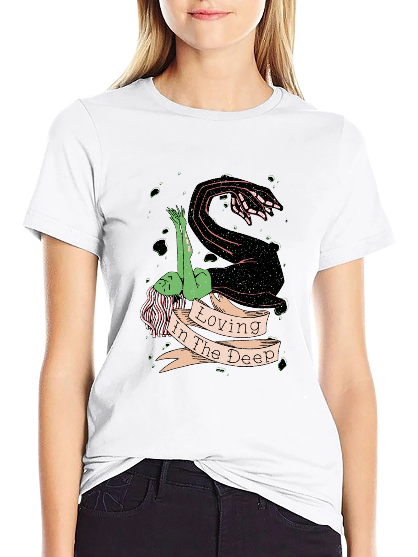 Loving in the Deep Black Graphic T-Shirt
