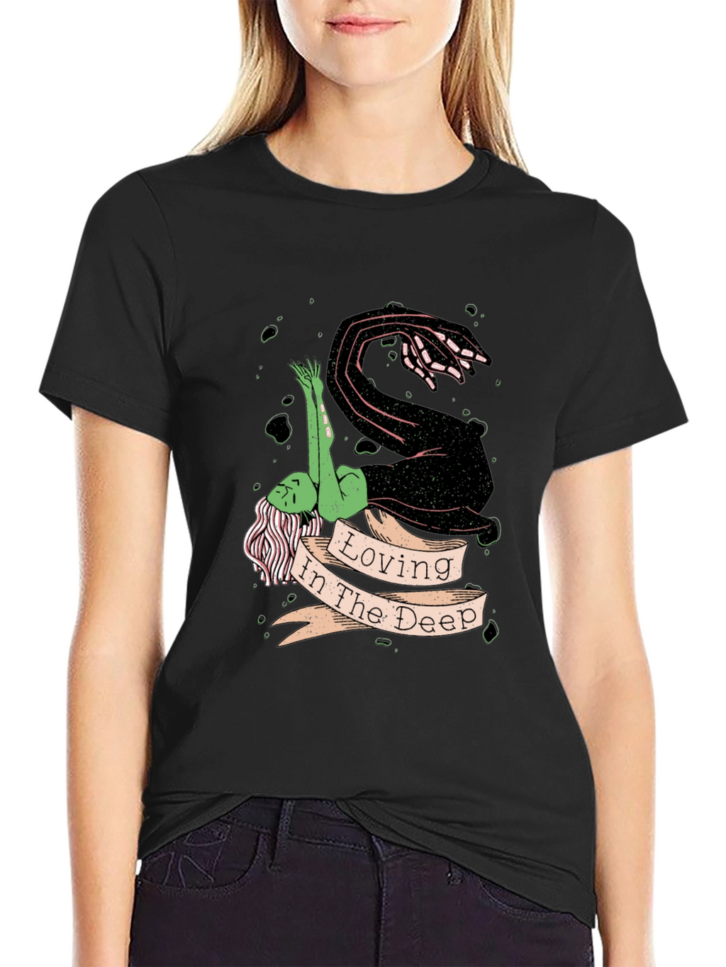 Loving in the Deep Black Graphic T-Shirt