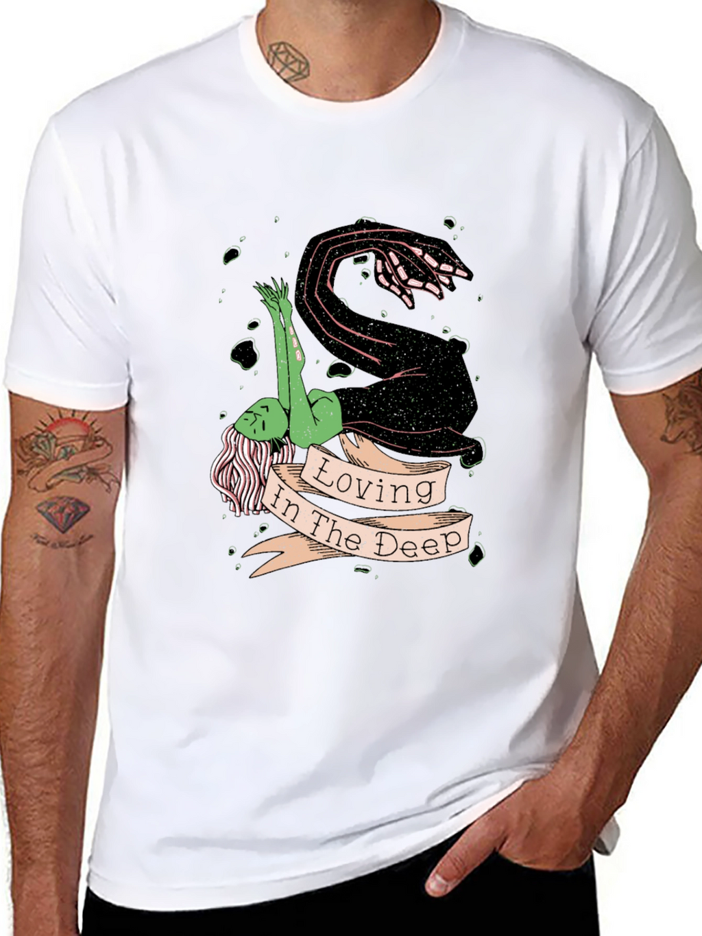 Loving in the Deep Black Graphic T-Shirt