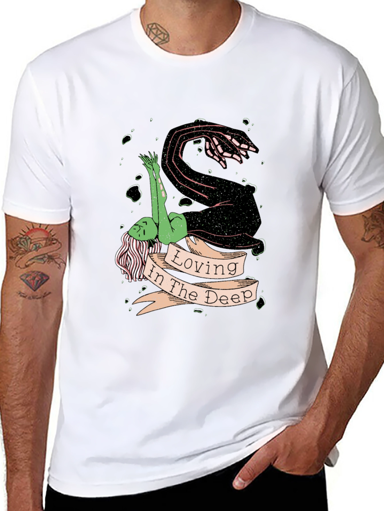 Loving in the Deep Black Graphic T-Shirt