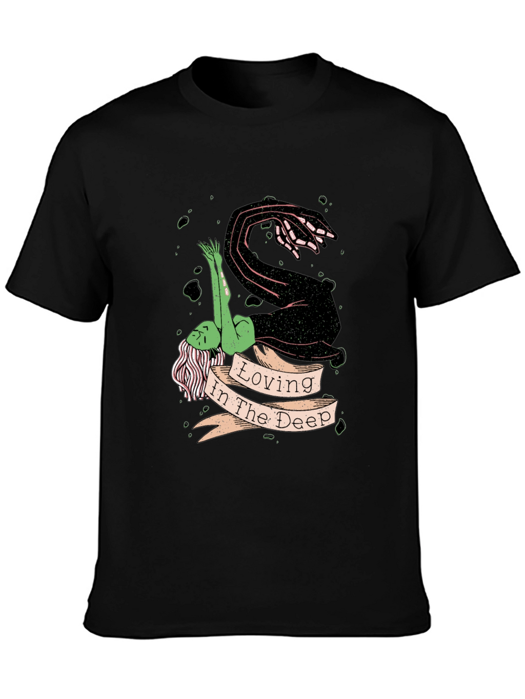 Loving in the Deep Black Graphic T-Shirt