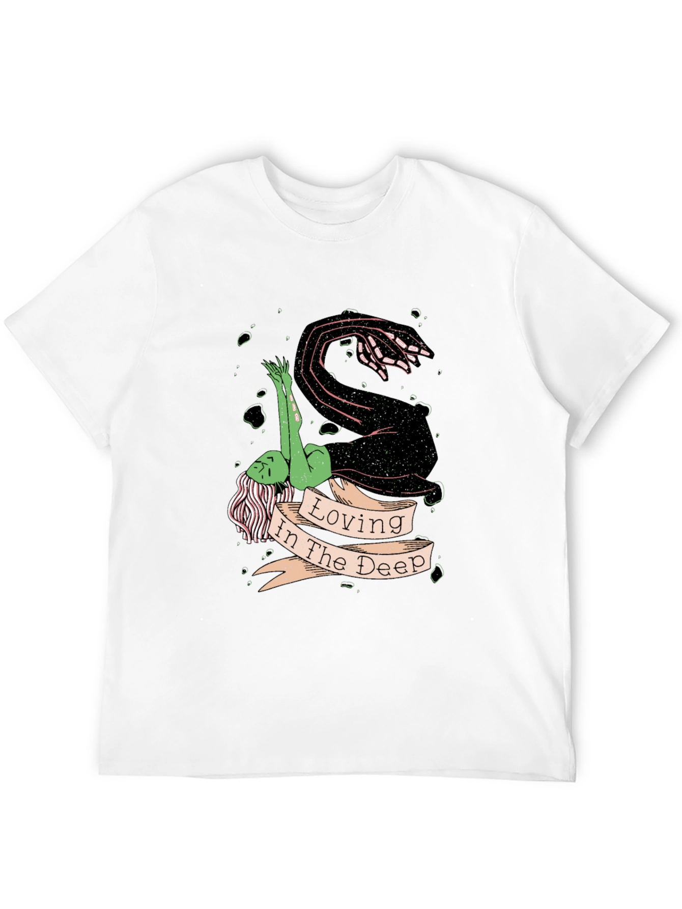 Loving in the Deep Black Graphic T-Shirt