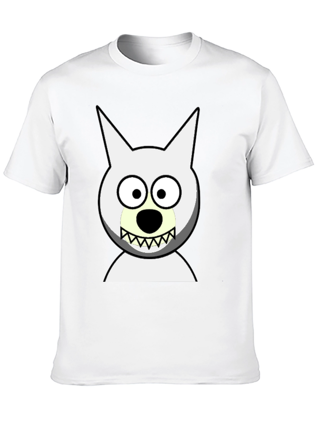 Funny Cartoon Wolf Graphic Black T-Shirt