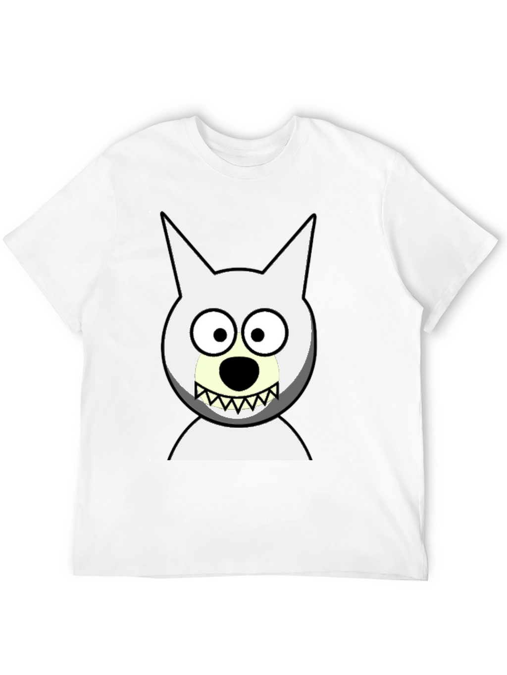 Funny Cartoon Wolf Graphic Black T-Shirt