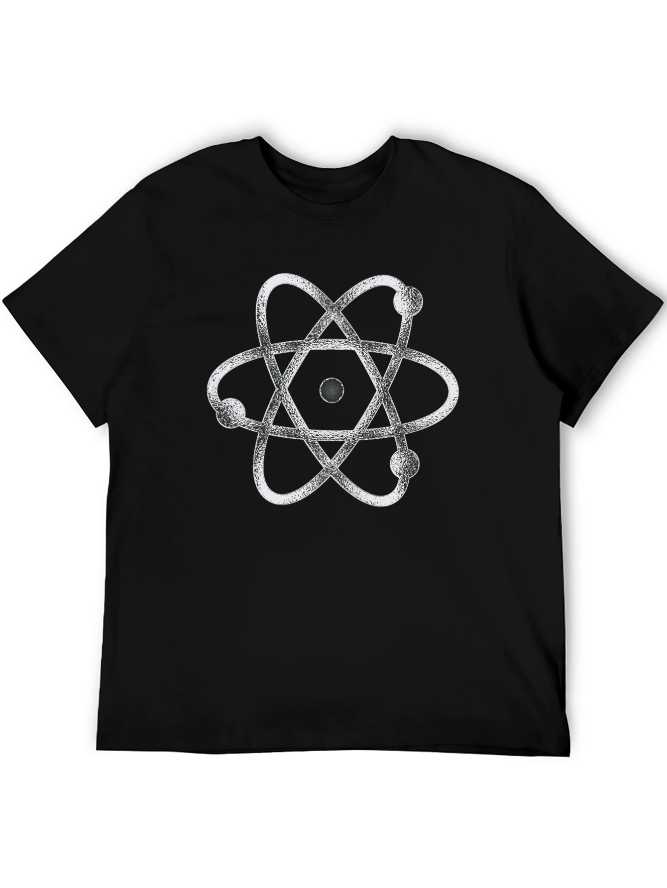 Atom Graphic Print Black T-Shirt