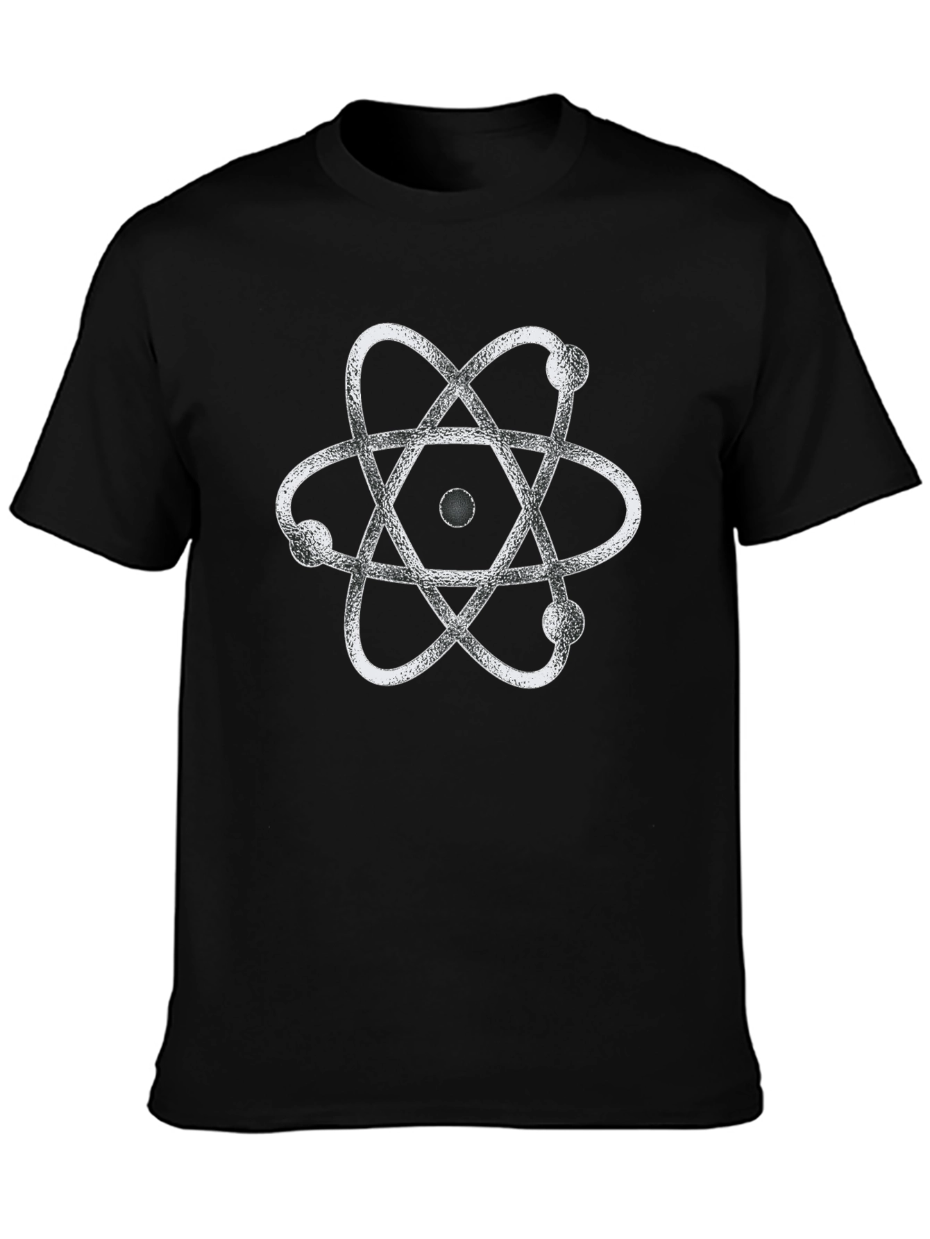 Atom Graphic Print Black T-Shirt