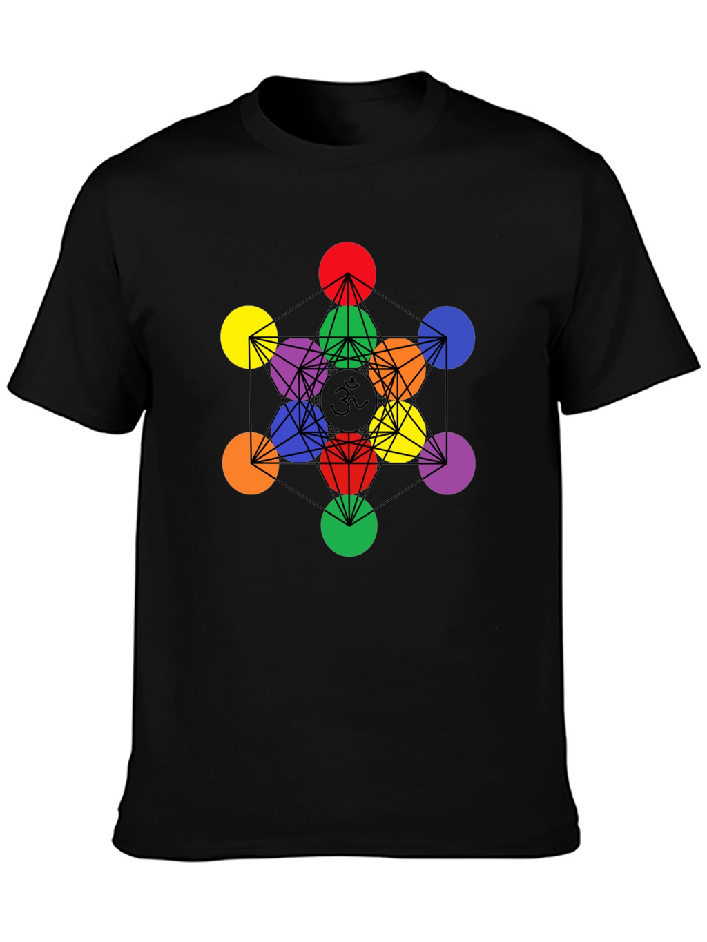 Metatrons Cube Chakra T-Shirt - Geometric Sacred Geometry Tee