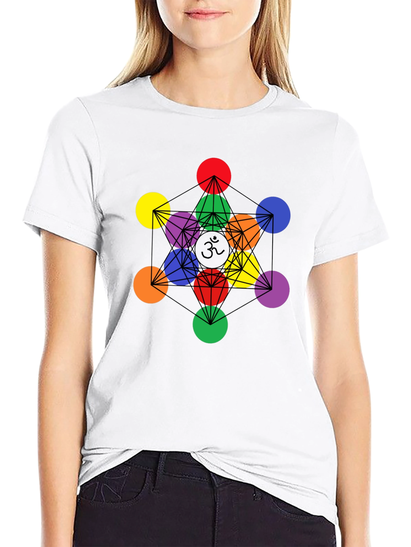 Metatrons Cube Chakra T-Shirt - Geometric Sacred Geometry Tee