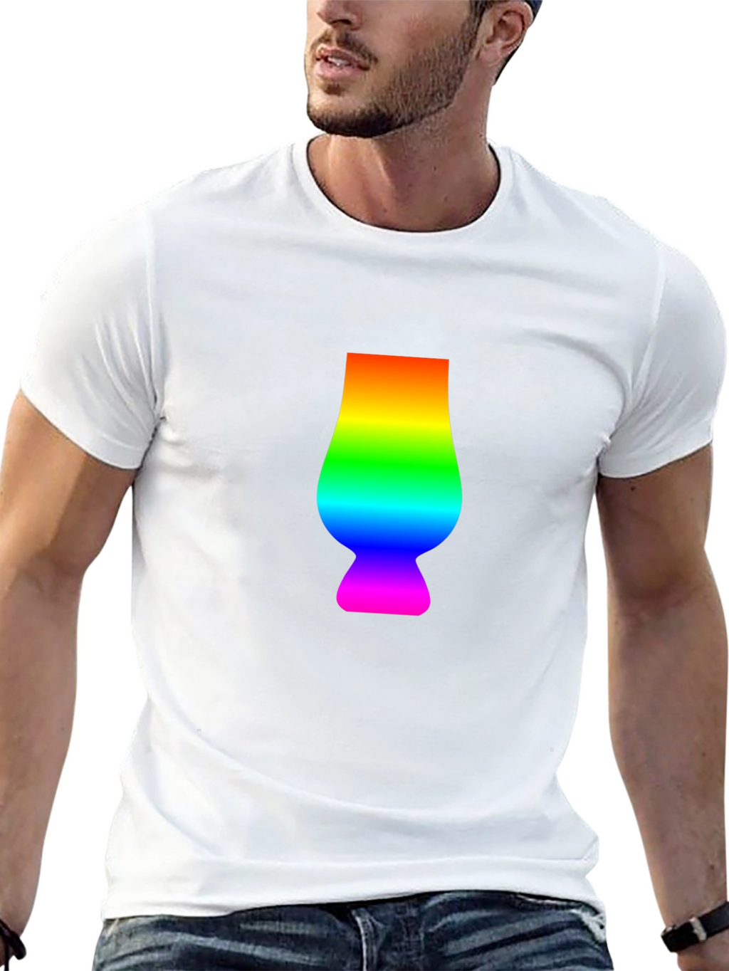 Rainbow Glencairn Glass Black T-Shirt
