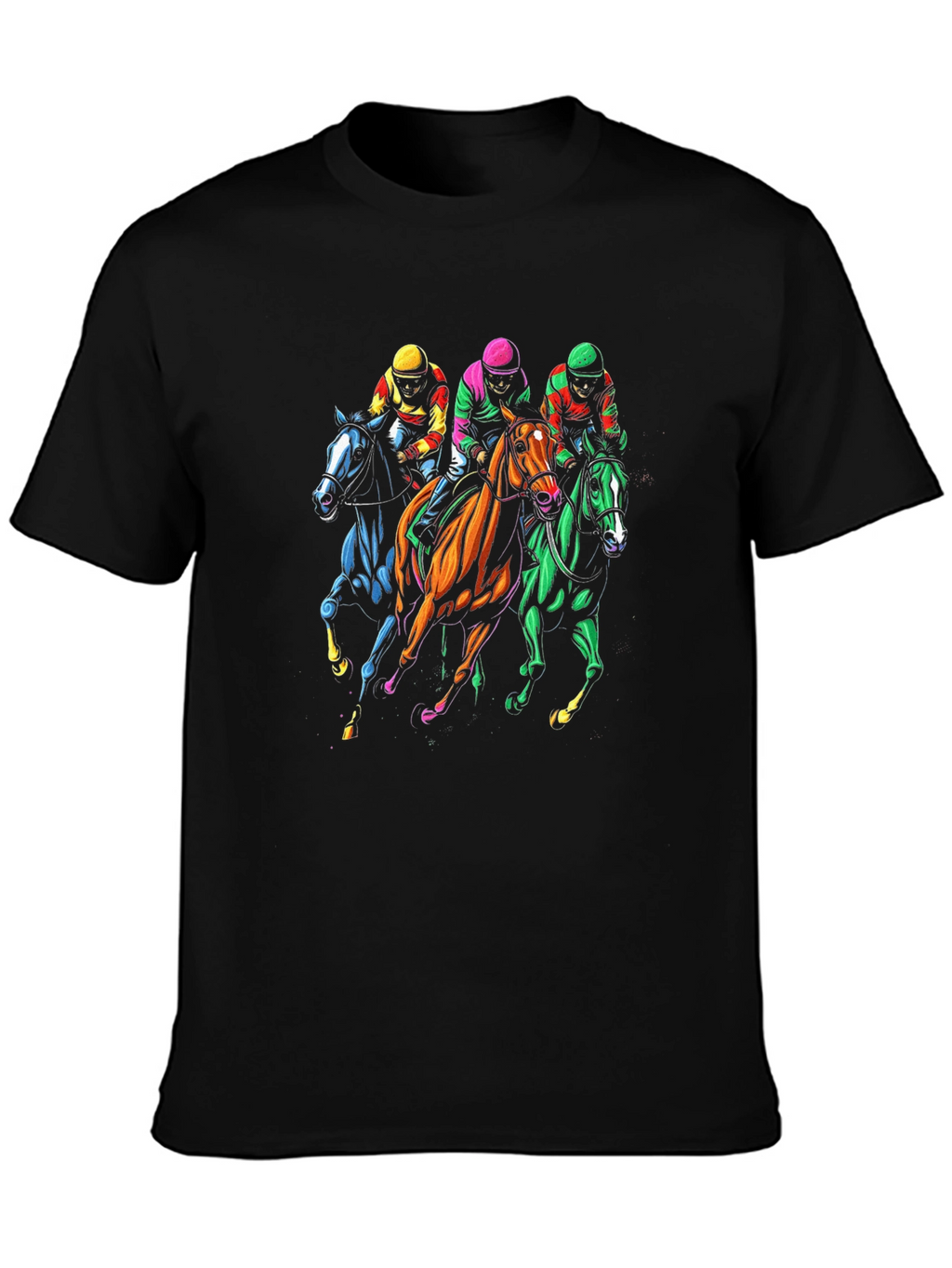 Horse Race Graphic Tee - Black
