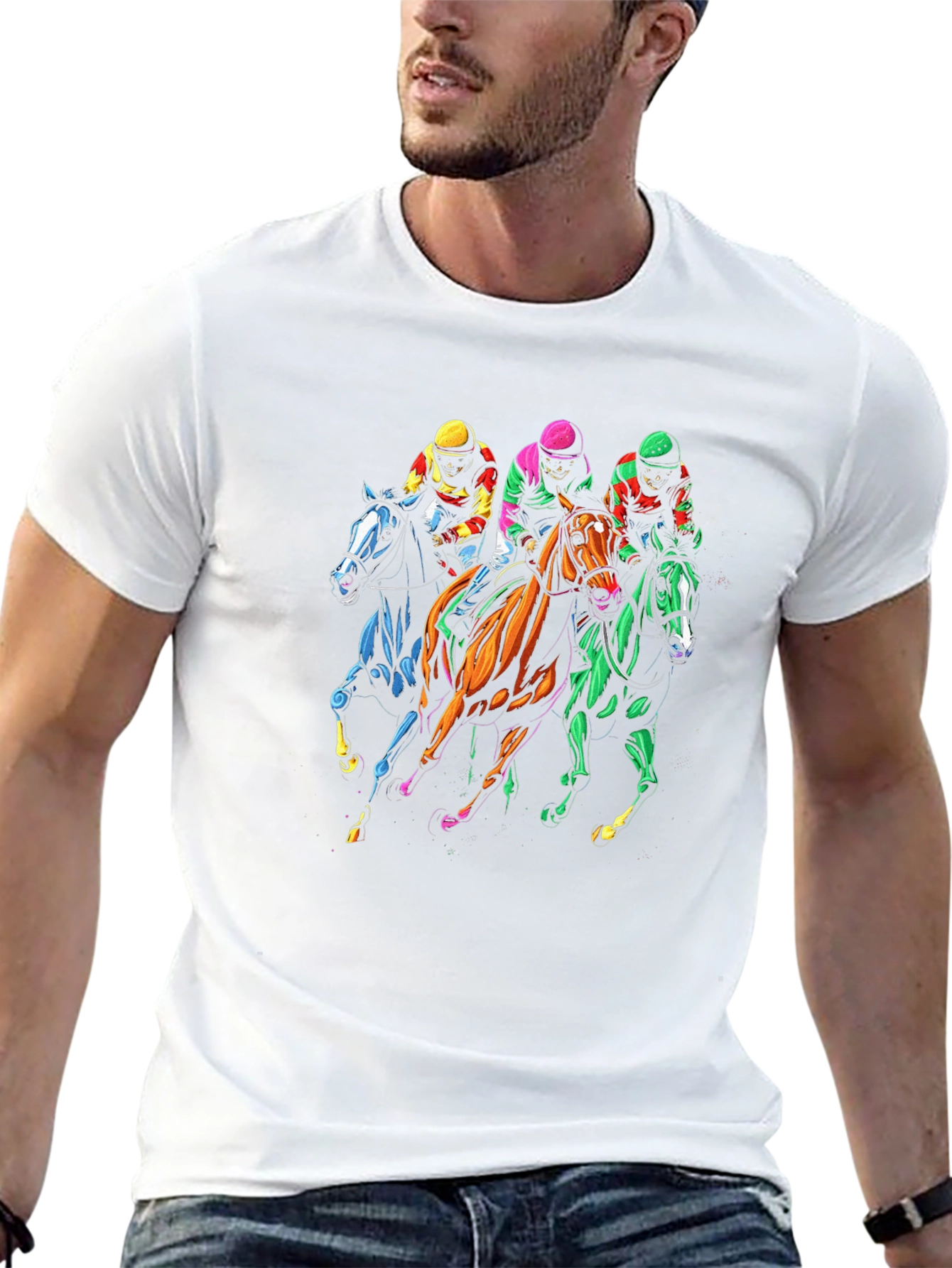 Horse Race Graphic Tee - Black