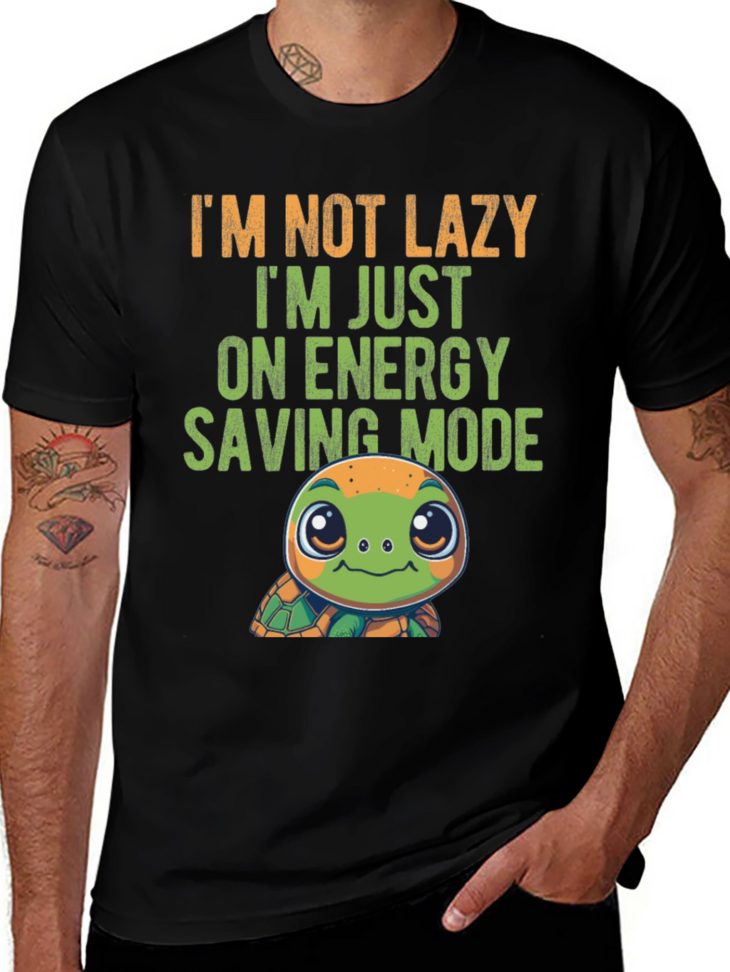 Lazy Turtle Energy Saving Mode Graphic Tee