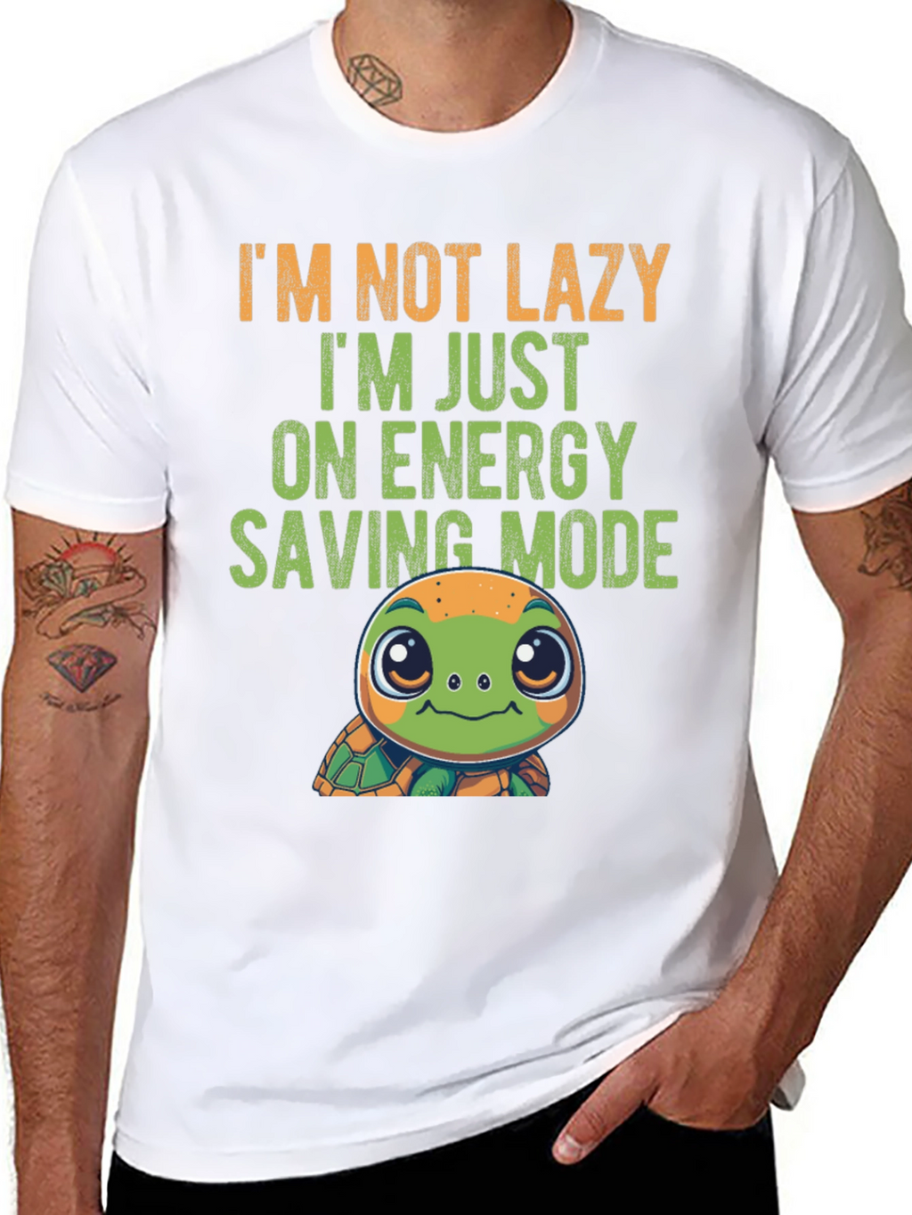 Lazy Turtle Energy Saving Mode Graphic Tee