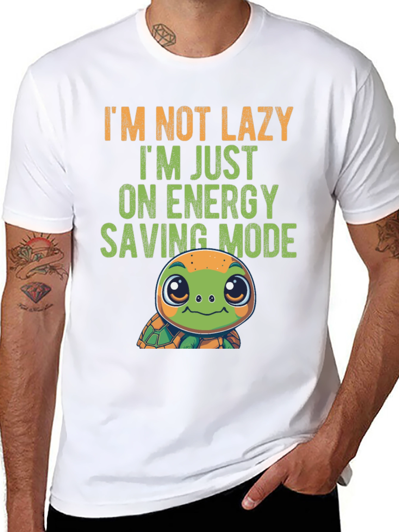 Lazy Turtle Energy Saving Mode Graphic Tee